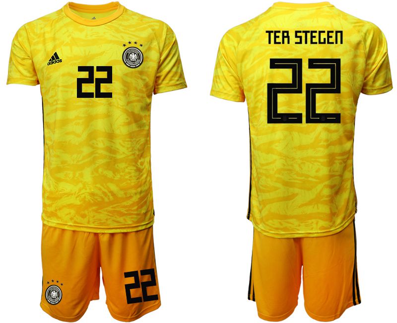 Men 2019-2020 Season National Team Germany yellow goalkeeper #22 Soccer Jerseys->germany jersey->Soccer Country Jersey
